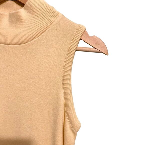 Vintage Moda International Yellow Turtleneck Sleveeless Dress Made in USA Size S - Picture 5 of 7